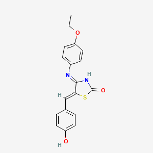 molecular formula C18H16N2O3S B11113769 4-(4-ethoxyanilino)-5-[(4-oxocyclohexa-2,5-dien-1-ylidene)methyl]-3H-1,3-thiazol-2-one 