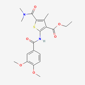 molecular formula C20H24N2O6S B11113781 Ethyl 2-{[(3,4-dimethoxyphenyl)carbonyl]amino}-5-(dimethylcarbamoyl)-4-methylthiophene-3-carboxylate 