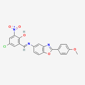 4-chloro-2-[(E)-{[2-(4-methoxyphenyl)-1,3-benzoxazol-5-yl]imino}methyl]-6-nitrophenol