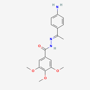 molecular formula C18H21N3O4 B11113820 N'-[(1E)-1-(4-aminophenyl)ethylidene]-3,4,5-trimethoxybenzohydrazide 