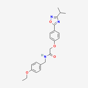 molecular formula C22H25N3O4 B11113827 N-(4-ethoxybenzyl)-2-{4-[3-(propan-2-yl)-1,2,4-oxadiazol-5-yl]phenoxy}acetamide 