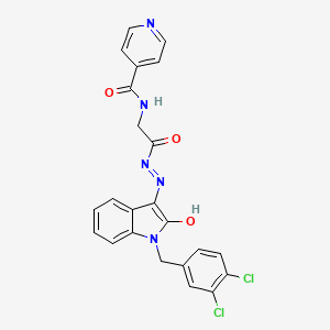 N-({N'-[(3E)-1-[(3,4-Dichlorophenyl)methyl]-2-oxo-2,3-dihydro-1H-indol-3-ylidene]hydrazinecarbonyl}methyl)pyridine-4-carboxamide