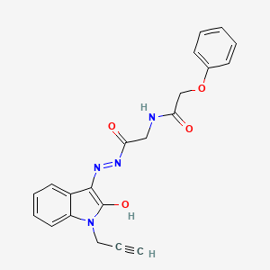 N-({N'-[(3Z)-2-Oxo-1-(prop-2-YN-1-YL)-2,3-dihydro-1H-indol-3-ylidene]hydrazinecarbonyl}methyl)-2-phenoxyacetamide