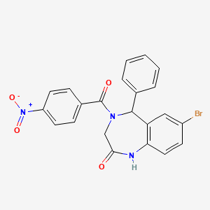 molecular formula C22H16BrN3O4 B11113862 7-bromo-4-(4-nitrobenzoyl)-5-phenyl-4,5-dihydro-1H-benzo[e][1,4]diazepin-2(3H)-one 