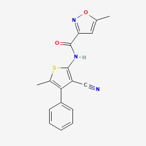 N-(3-cyano-5-methyl-4-phenylthiophen-2-yl)-5-methyl-1,2-oxazole-3-carboxamide