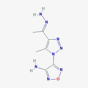 molecular formula C7H10N8O B11113922 4-{4-[(1E)-1-hydrazinylideneethyl]-5-methyl-1H-1,2,3-triazol-1-yl}-1,2,5-oxadiazol-3-amine 