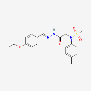 molecular formula C20H25N3O4S B11113942 N-({N'-[(1E)-1-(4-Ethoxyphenyl)ethylidene]hydrazinecarbonyl}methyl)-N-(4-methylphenyl)methanesulfonamide 