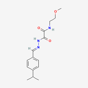 molecular formula C15H21N3O3 B11113944 N-(2-methoxyethyl)-2-oxo-2-{(2E)-2-[4-(propan-2-yl)benzylidene]hydrazinyl}acetamide 