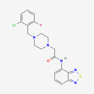 molecular formula C19H19ClFN5OS B11113963 N-(2,1,3-benzothiadiazol-4-yl)-2-[4-(2-chloro-6-fluorobenzyl)piperazin-1-yl]acetamide 