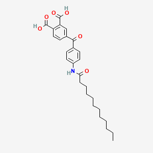 molecular formula C27H33NO6 B11113967 4-[4-(dodecanoylamino)benzoyl]phthalic Acid 