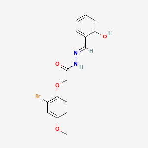 2-(2-bromo-4-methoxyphenoxy)-N'-[(E)-(2-hydroxyphenyl)methylidene]acetohydrazide