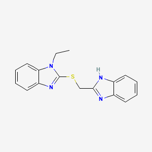 molecular formula C17H16N4S B11113979 1H-benzimidazol-2-ylmethyl 1-ethyl-1H-benzimidazol-2-yl sulfide 