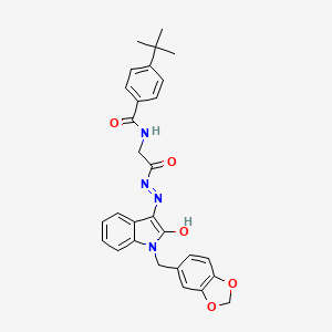 N-({N'-[(3E)-1-[(2H-1,3-Benzodioxol-5-YL)methyl]-2-oxo-2,3-dihydro-1H-indol-3-ylidene]hydrazinecarbonyl}methyl)-4-tert-butylbenzamide