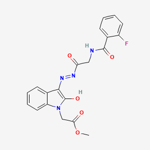 methyl {(3Z)-3-[2-({[(2-fluorophenyl)carbonyl]amino}acetyl)hydrazinylidene]-2-oxo-2,3-dihydro-1H-indol-1-yl}acetate