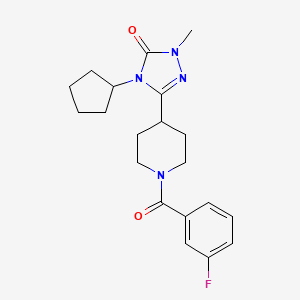 4-cyclopentyl-3-(1-(3-fluorobenzoyl)piperidin-4-yl)-1-methyl-1H-1,2,4-triazol-5(4H)-one