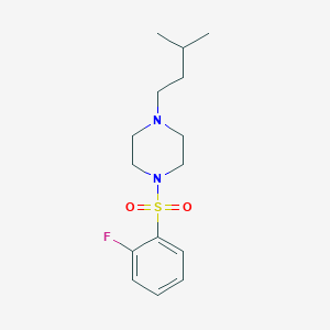 1-[(2-Fluorophenyl)sulfonyl]-4-(3-methylbutyl)piperazine