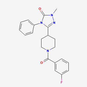 molecular formula C21H21FN4O2 B11114101 3-(1-(3-fluorobenzoyl)piperidin-4-yl)-1-methyl-4-phenyl-1H-1,2,4-triazol-5(4H)-one 