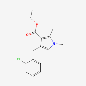 molecular formula C16H18ClNO2 B11114108 Ethyl 4-[(2-chlorophenyl)methyl]-1,2-dimethylpyrrole-3-carboxylate 