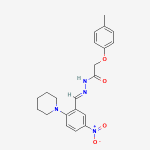 2-(4-Methylphenoxy)-N'-[(E)-[5-nitro-2-(piperidin-1-YL)phenyl]methylidene]acetohydrazide