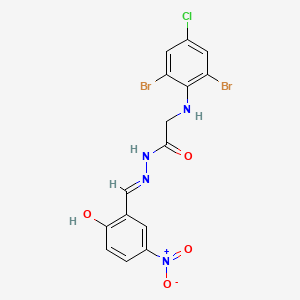 2-[(2,6-Dibromo-4-chlorophenyl)amino]-N'-[(E)-(2-hydroxy-5-nitrophenyl)methylene]acetohydrazide