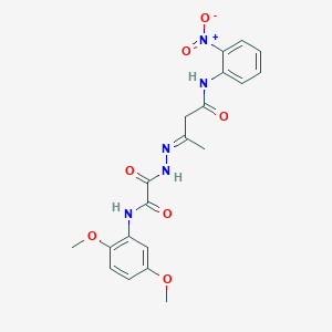 molecular formula C20H21N5O7 B11114142 (3E)-3-(2-{[(2,5-dimethoxyphenyl)amino](oxo)acetyl}hydrazinylidene)-N-(2-nitrophenyl)butanamide 