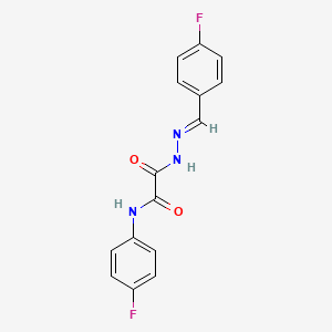 molecular formula C15H11F2N3O2 B11114145 2-[(2E)-2-(4-fluorobenzylidene)hydrazinyl]-N-(4-fluorophenyl)-2-oxoacetamide 