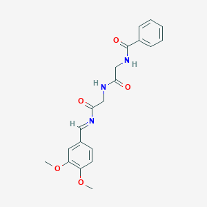 molecular formula C20H21N3O5 B11114148 N-(phenylcarbonyl)glycyl-(E)-N-(3,4-dimethoxybenzylidene)glycinamide 