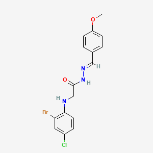 molecular formula C16H15BrClN3O2 B11114171 2-[(2-Bromo-4-chlorophenyl)amino]-N'-[(E)-(4-methoxyphenyl)methylidene]acetohydrazide 