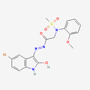 N-({N'-[(3Z)-5-Bromo-2-oxo-2,3-dihydro-1H-indol-3-ylidene]hydrazinecarbonyl}methyl)-N-(2-methoxyphenyl)methanesulfonamide