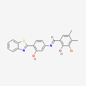 6-[(E)-{[4-(1,3-benzothiazol-2-yl)-3-hydroxyphenyl]imino}methyl]-2-bromo-3,4-dimethylphenol