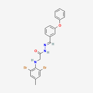 molecular formula C22H19Br2N3O2 B11114198 2-[(2,6-Dibromo-4-methylphenyl)amino]-N'-[(E)-(3-phenoxyphenyl)methylidene]acetohydrazide 