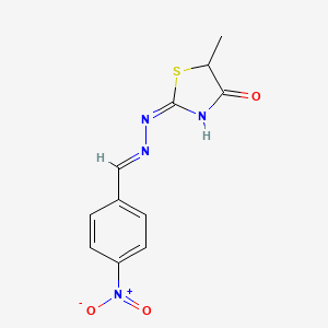 (2E)-5-methyl-2-[(2E)-(4-nitrobenzylidene)hydrazinylidene]-1,3-thiazolidin-4-one