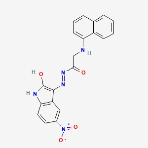 2-(naphthalen-1-ylamino)-N'-[(3Z)-5-nitro-2-oxo-1,2-dihydro-3H-indol-3-ylidene]acetohydrazide (non-preferred name)