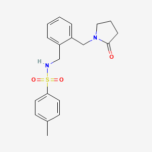 4-methyl-N-{2-[(2-oxopyrrolidin-1-yl)methyl]benzyl}benzenesulfonamide