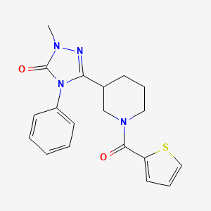 molecular formula C19H20N4O2S B11114300 1-methyl-4-phenyl-3-(1-(thiophene-2-carbonyl)piperidin-3-yl)-1H-1,2,4-triazol-5(4H)-one 