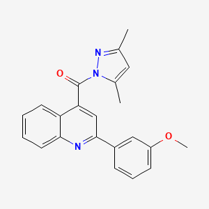 molecular formula C22H19N3O2 B11114320 (3,5-dimethyl-1H-pyrazol-1-yl)[2-(3-methoxyphenyl)quinolin-4-yl]methanone 