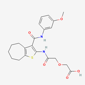 [2-({3-[(3-methoxyphenyl)carbamoyl]-5,6,7,8-tetrahydro-4H-cyclohepta[b]thiophen-2-yl}amino)-2-oxoethoxy]acetic acid