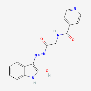 N-({N'-[(3Z)-2-Oxo-2,3-dihydro-1H-indol-3-ylidene]hydrazinecarbonyl}methyl)pyridine-4-carboxamide