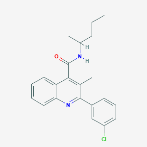 2-(3-chlorophenyl)-3-methyl-N-(pentan-2-yl)quinoline-4-carboxamide