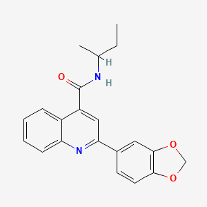 molecular formula C21H20N2O3 B11114379 2-(1,3-benzodioxol-5-yl)-N-(butan-2-yl)quinoline-4-carboxamide 