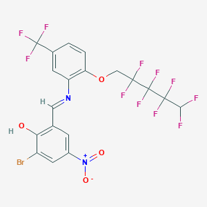 2-bromo-4-nitro-6-[(E)-({2-[(2,2,3,3,4,4,5,5-octafluoropentyl)oxy]-5-(trifluoromethyl)phenyl}imino)methyl]phenol