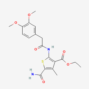 Ethyl 5-carbamoyl-2-{[(3,4-dimethoxyphenyl)acetyl]amino}-4-methylthiophene-3-carboxylate