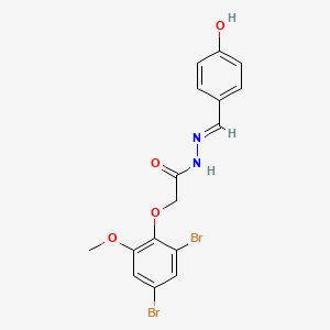 molecular formula C16H14Br2N2O4 B11114441 2-(2,4-dibromo-6-methoxyphenoxy)-N'-[(E)-(4-hydroxyphenyl)methylidene]acetohydrazide 