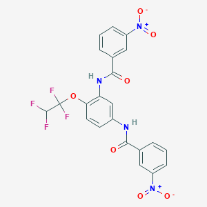 molecular formula C22H14F4N4O7 B11114458 3-Nitro-N-[5-(3-nitrobenzamido)-2-(1,1,2,2-tetrafluoroethoxy)phenyl]benzamide 