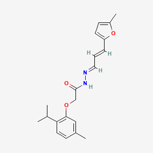 molecular formula C20H24N2O3 B11114483 N'-[(1E,2E)-3-(5-methylfuran-2-yl)prop-2-en-1-ylidene]-2-[5-methyl-2-(propan-2-yl)phenoxy]acetohydrazide 