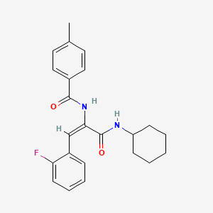 molecular formula C23H25FN2O2 B11114487 (2E)-N-cyclohexyl-3-(2-fluorophenyl)-2-[(4-methylphenyl)formamido]prop-2-enamide 