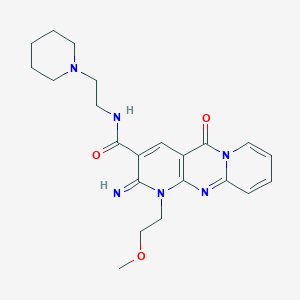 6-imino-7-(2-methoxyethyl)-2-oxo-N-(2-piperidin-1-ylethyl)-1,7,9-triazatricyclo[8.4.0.03,8]tetradeca-3(8),4,9,11,13-pentaene-5-carboxamide