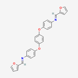 molecular formula C28H20N2O4 B11114526 4,4'-[benzene-1,4-diylbis(oxy)]bis{N-[(E)-furan-2-ylmethylidene]aniline} 