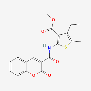 molecular formula C19H17NO5S B11114543 methyl 4-ethyl-5-methyl-2-(2-oxo-2H-chromene-3-amido)thiophene-3-carboxylate 