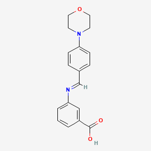 3-({(E)-[4-(morpholin-4-yl)phenyl]methylidene}amino)benzoic acid